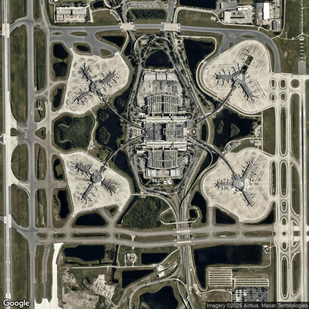 Current Google Satellite Image of McCoy Air Force Base, Orlando Florida