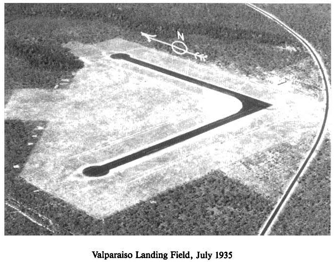 Historic Aerial Photo of Valparaiso Landing Field 1935