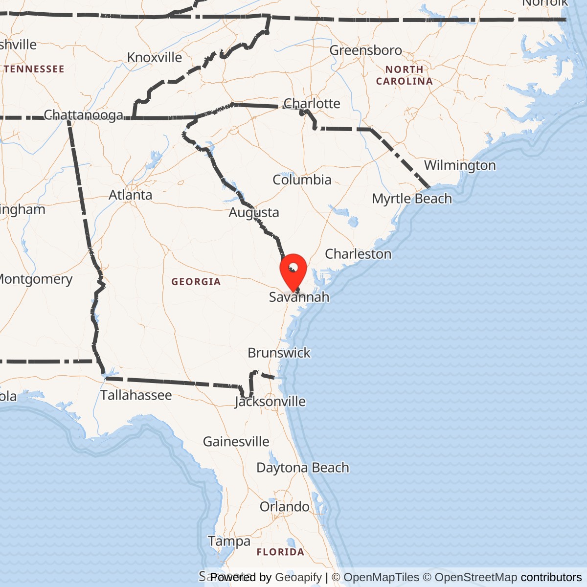 Map showing location of Chatham Air Force Base