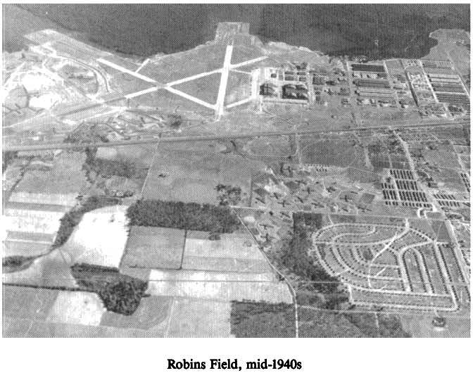 Historic Aerial Photo of Robins Field mid-1940s