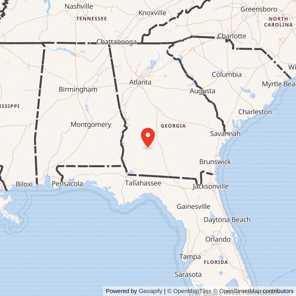 Map showing location of Turner Air Force Base