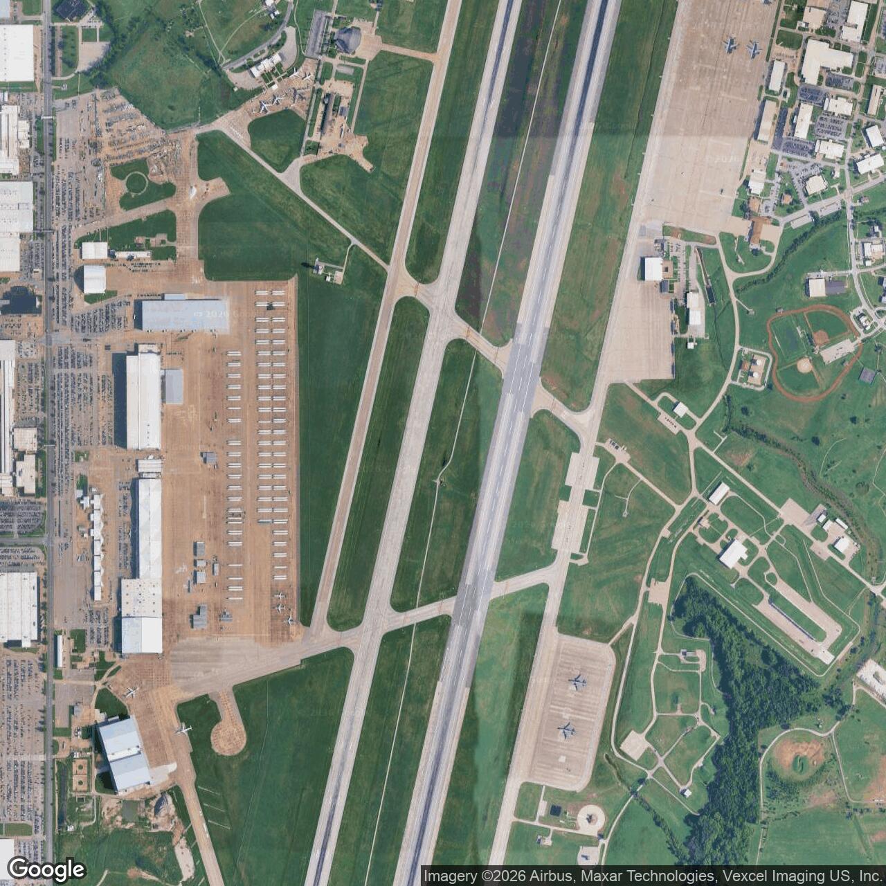 Current Google Satellite Image of McConnell Air Force Base, Wichita Kansas
