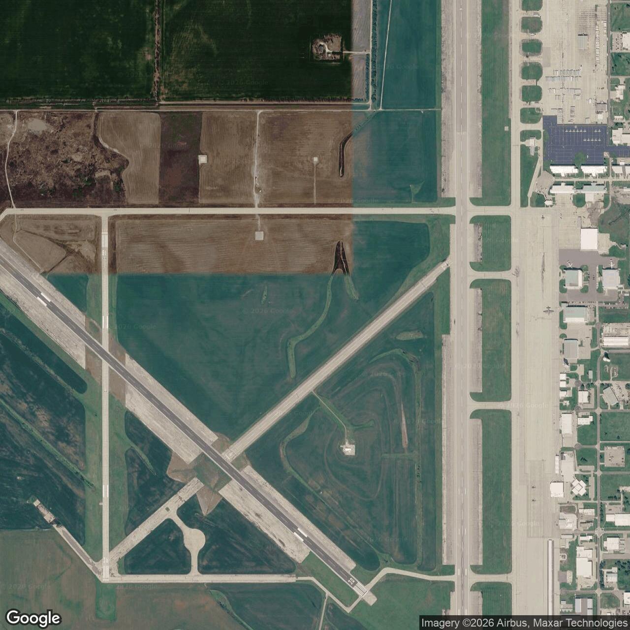 Current Google Satellite Image of Schilling Air Force Base, Salina Kansas