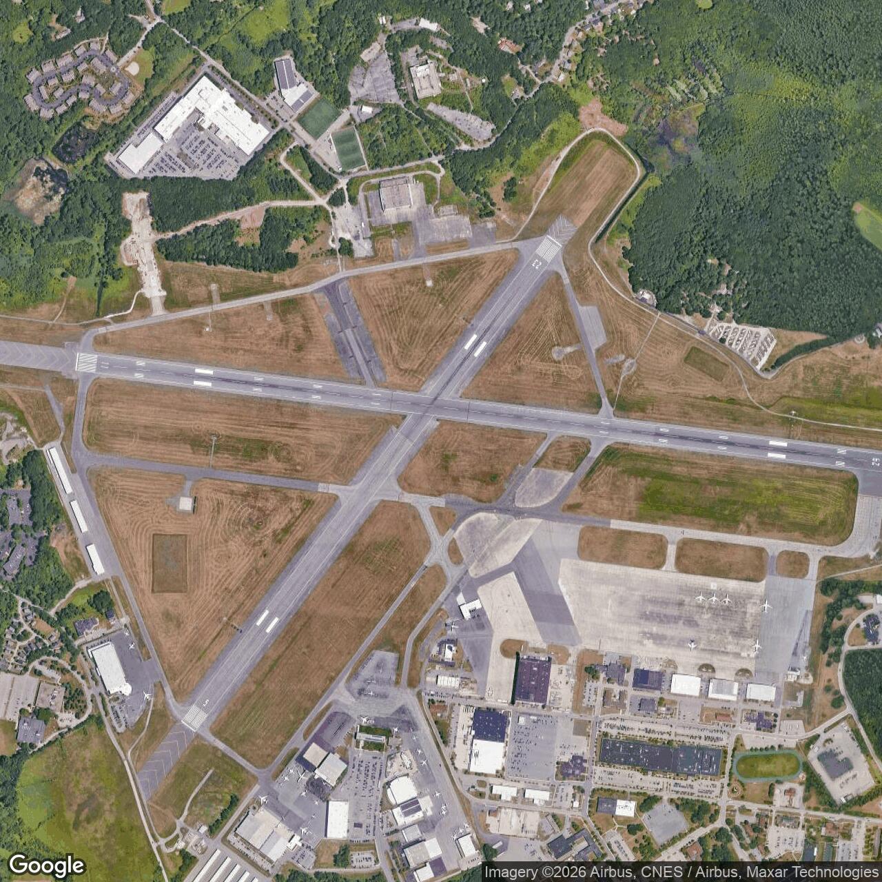 Current Google Satellite Image of Hanscom Air Force Base, Massachusetts