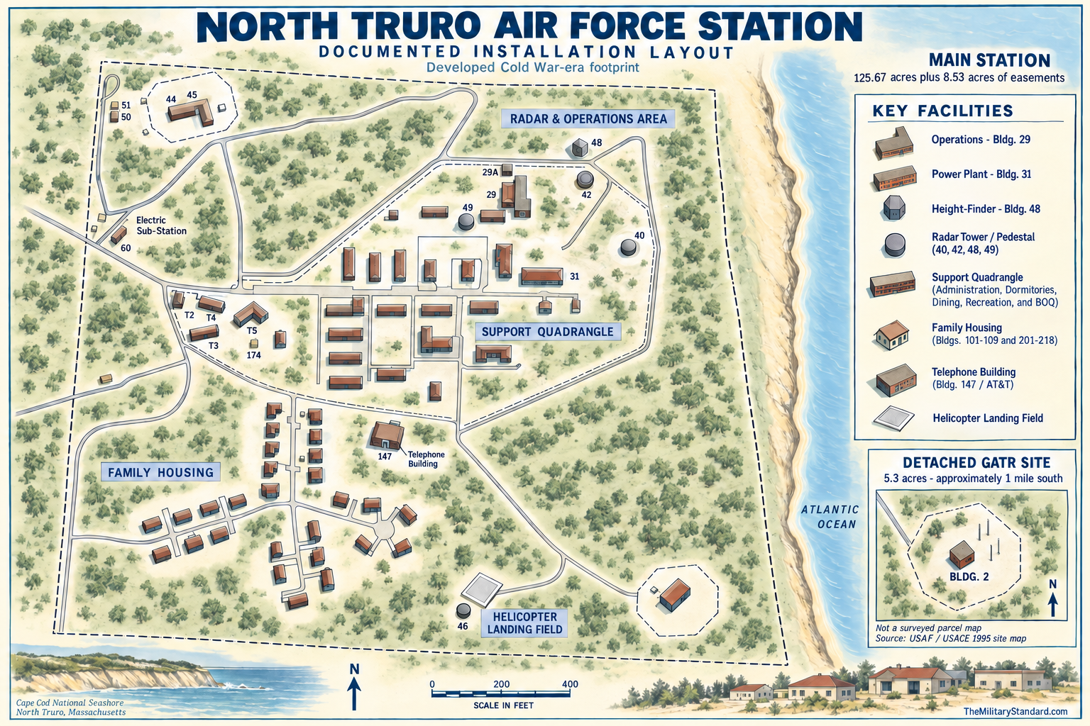 Graphic showing Site Layout of North Truro Air Force Station