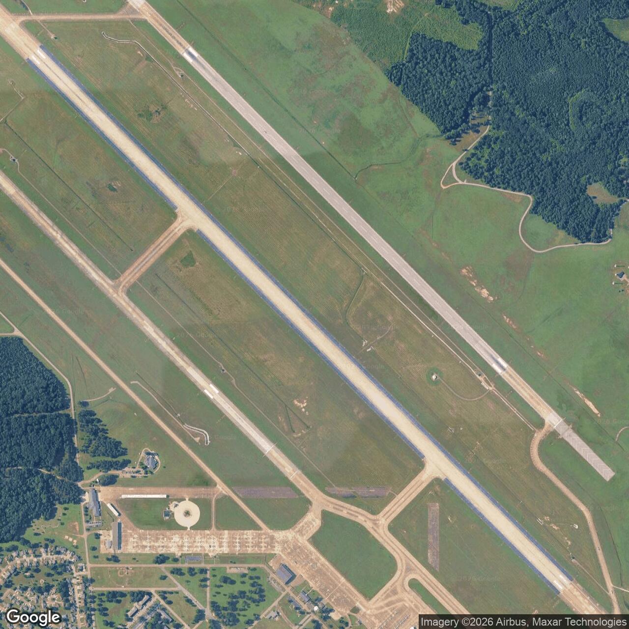 Current Google Satellite Image of Columbus Air Force Base, Mississippi