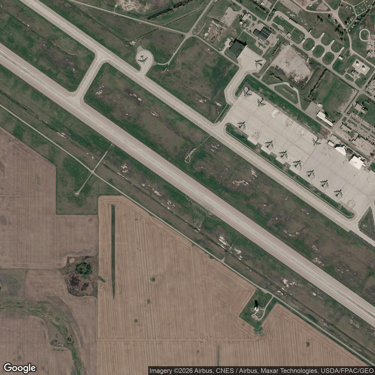 Current Google Satellite Image of Minot Air Force Base