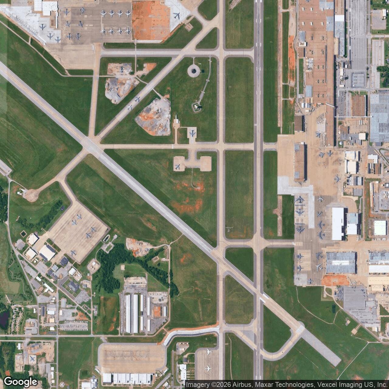 Current Google Satellite Image of Tinker Air Force Base, Oklahoma