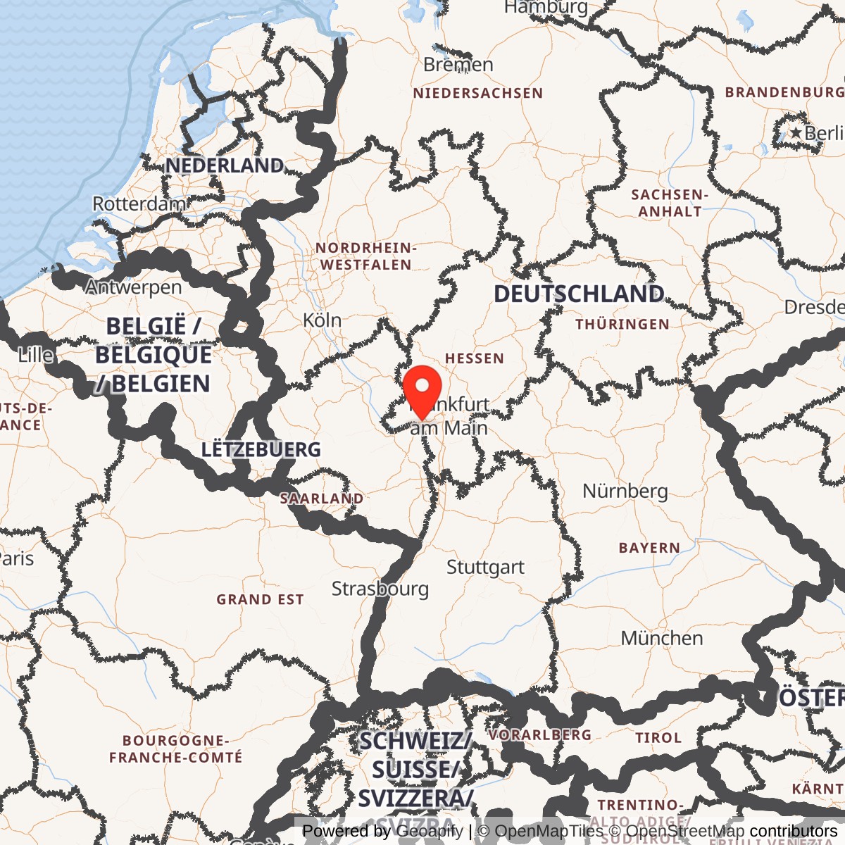 Map showing location of Lindsey Air Station, Wiesbaden Germany