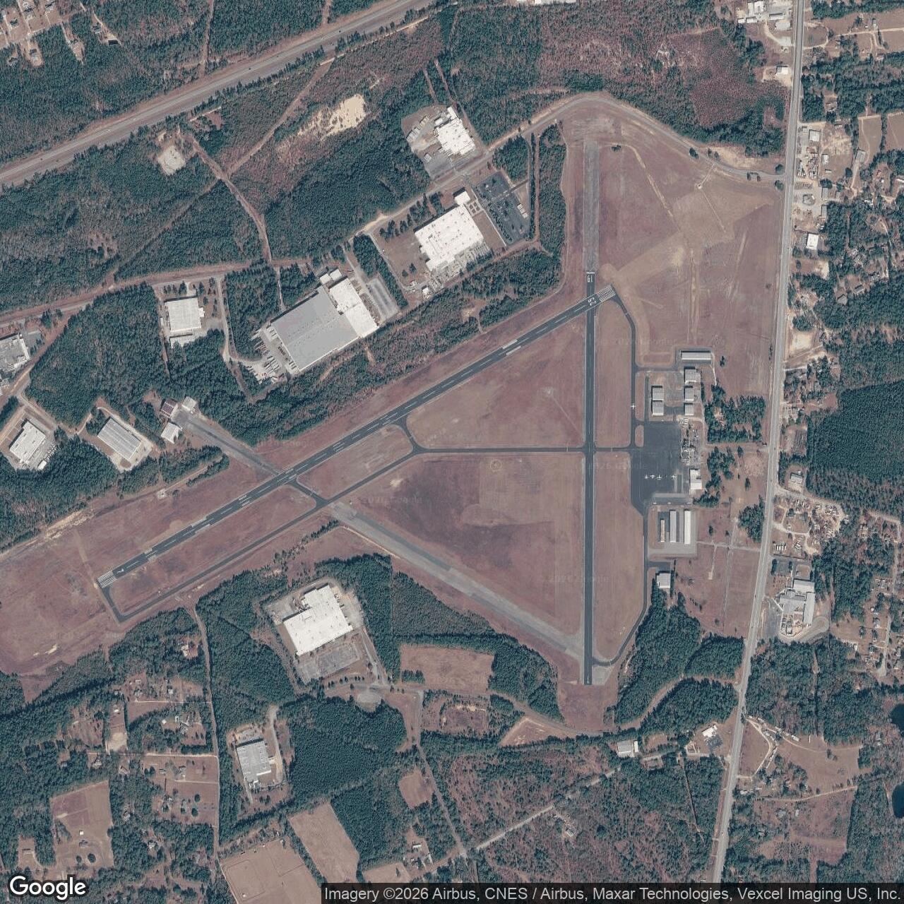 Current Google Satellite Image of Aiken Air Force Station, South Carolina