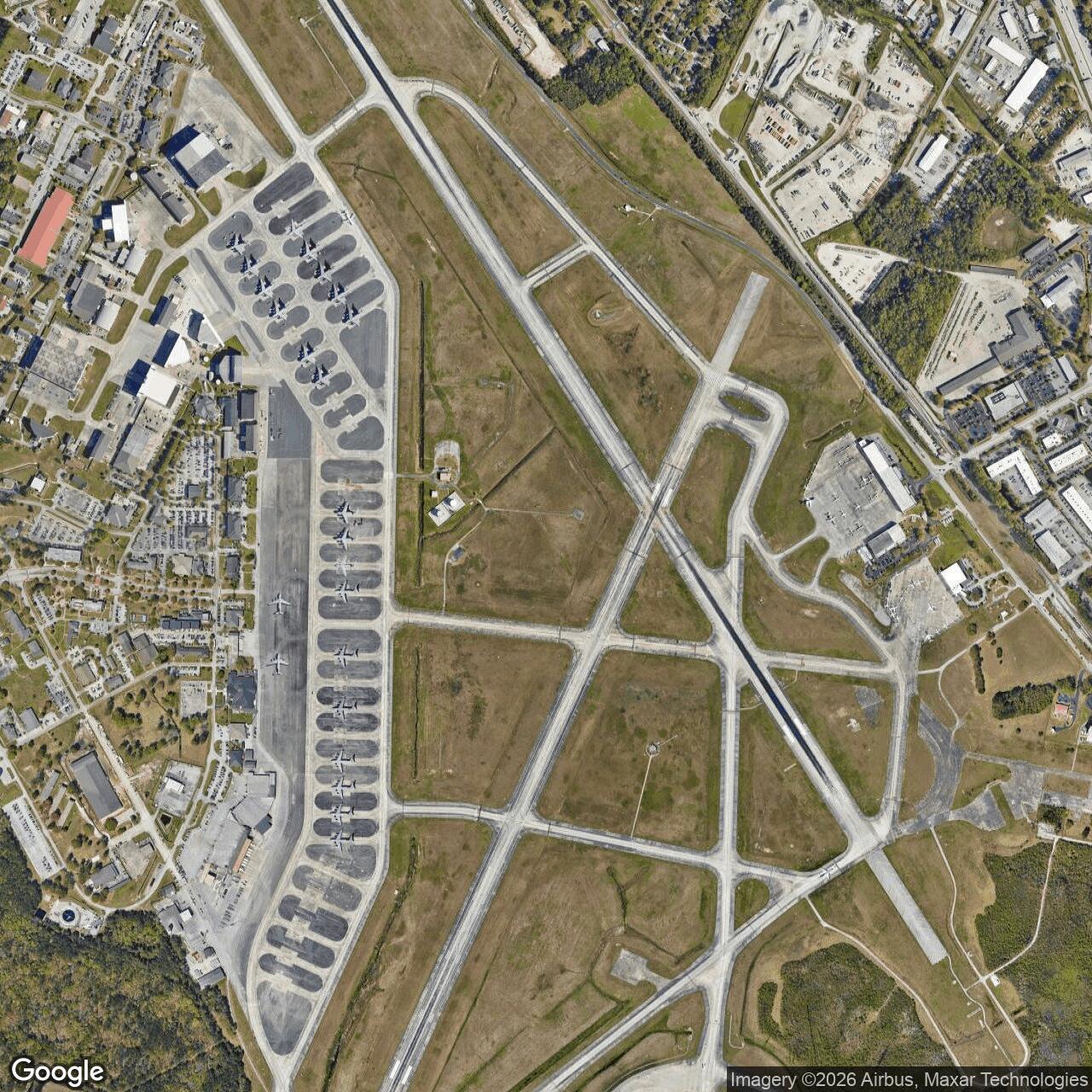 Current Google Satellite Image of Charleston Air Force Base, South Carolina