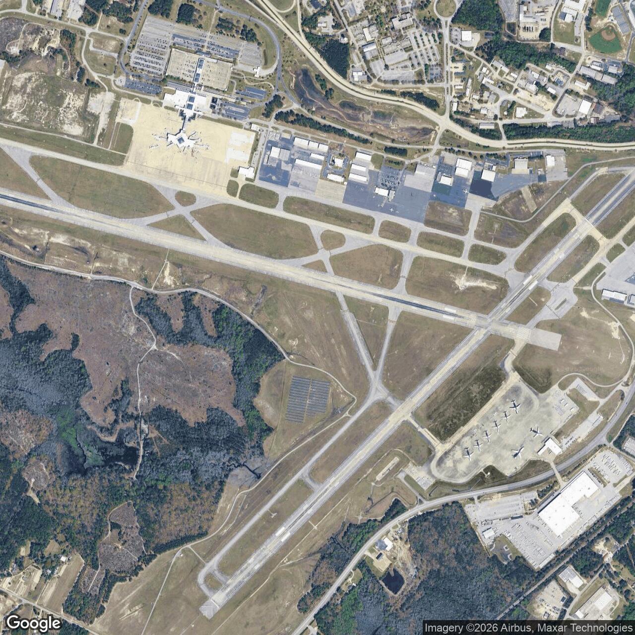 Current Google Satellite Image of Columbia Army Air Base, South Carolina
