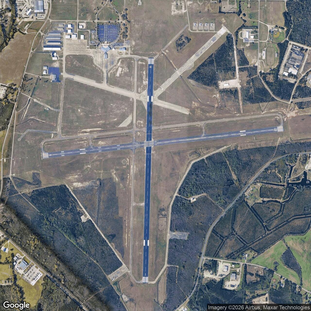 Current Google Satellite Image of Florence Army Air Field, South Carolina