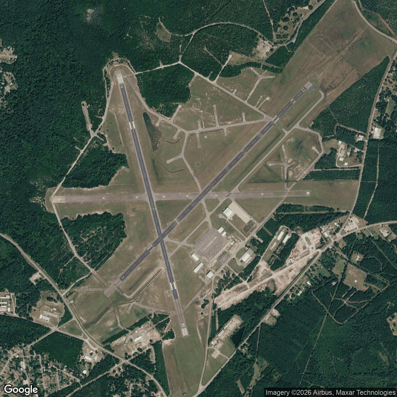 Current Google Satellite Image of Walterboro Army Air Field, South Carolina