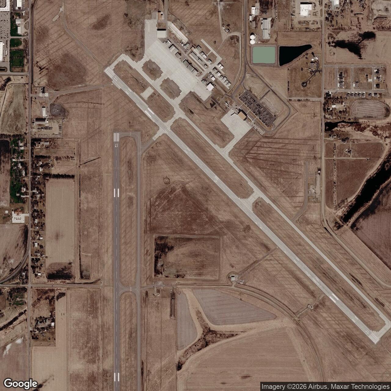 Current Google Satellite Image of Aberdeen Army Airfield, South Dakota