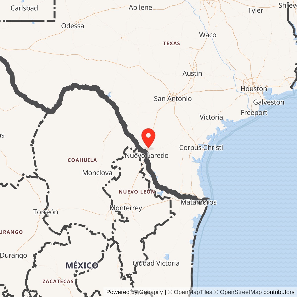Map showing location of Laredo Gap Filler Annex, Texas