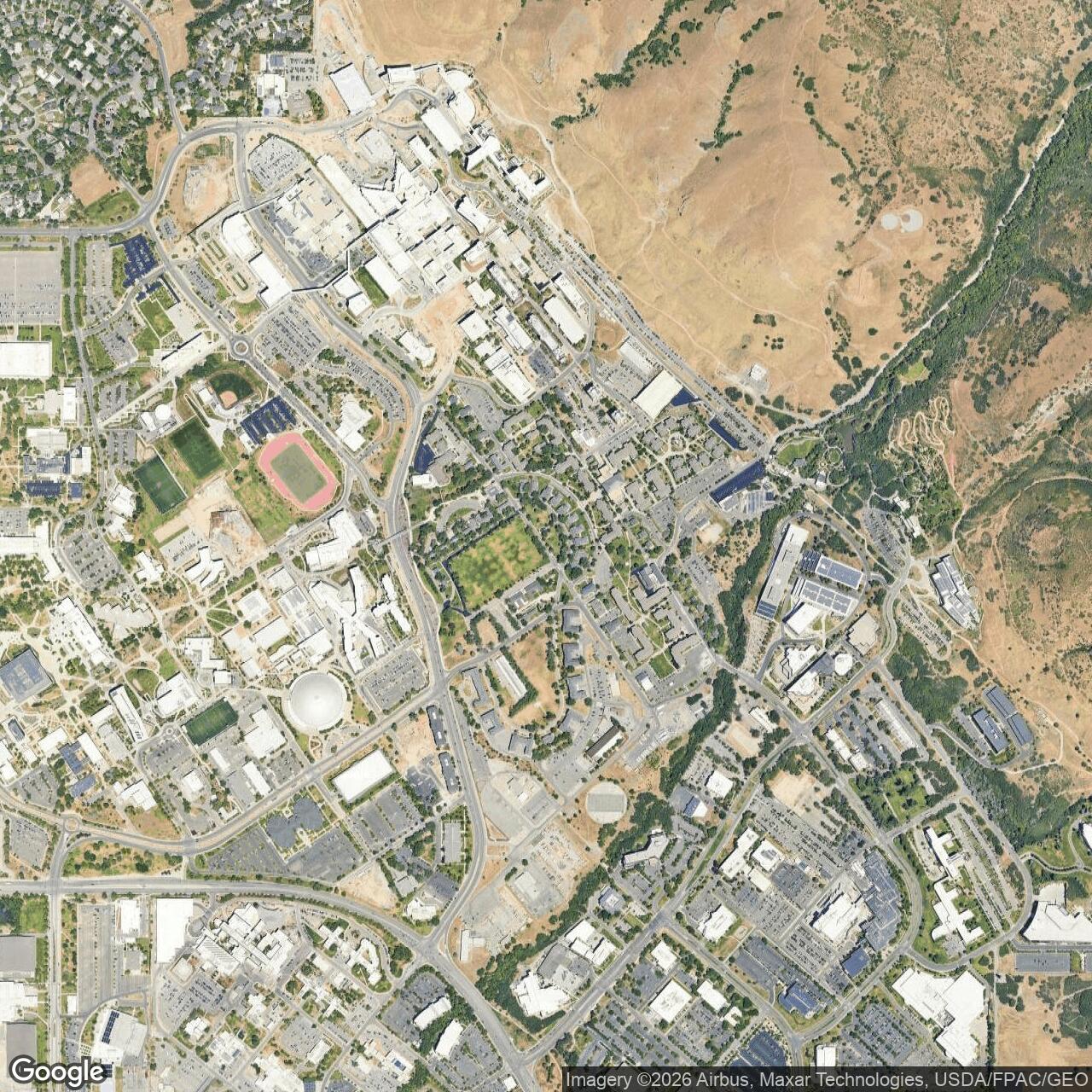 Current Google Satellite Image of Fort Douglas Army Air Field, Utah