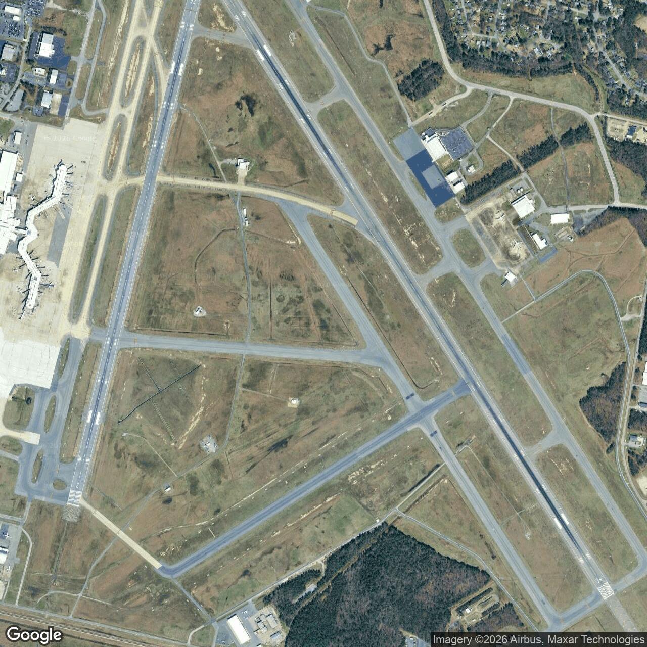 Current Google Satellite Image of Richmond Army Air Field, Virginia