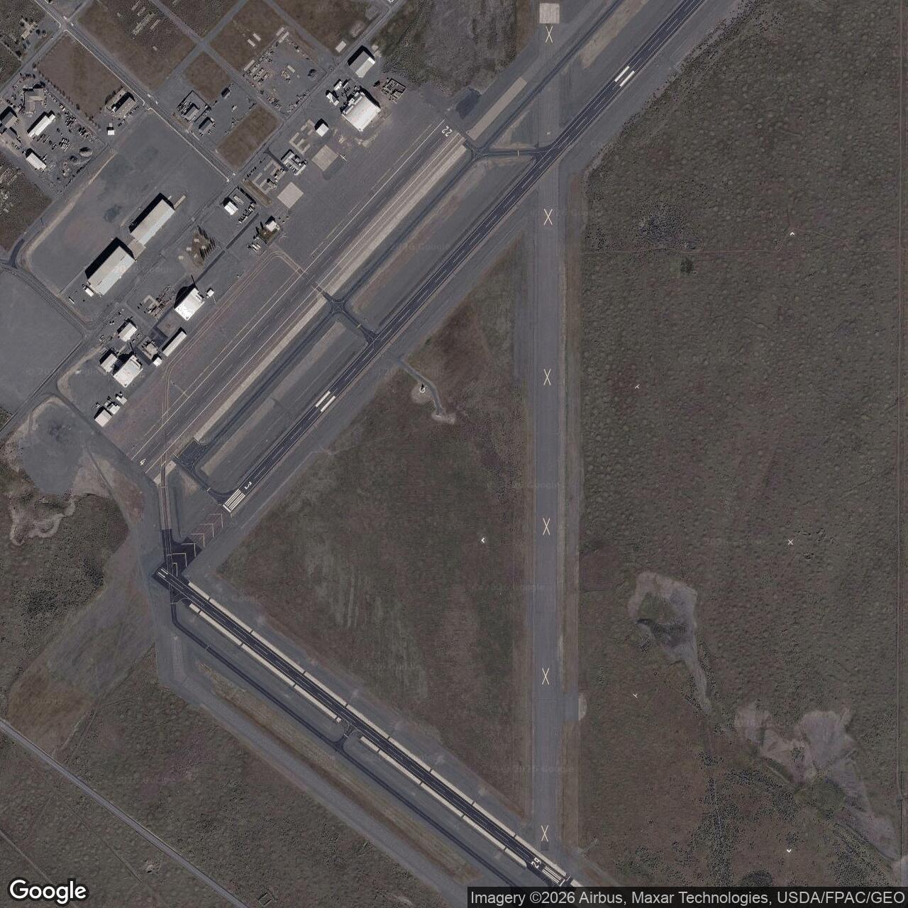 Current Google Satellite Image of Ephrata Army Air Field, Washington
