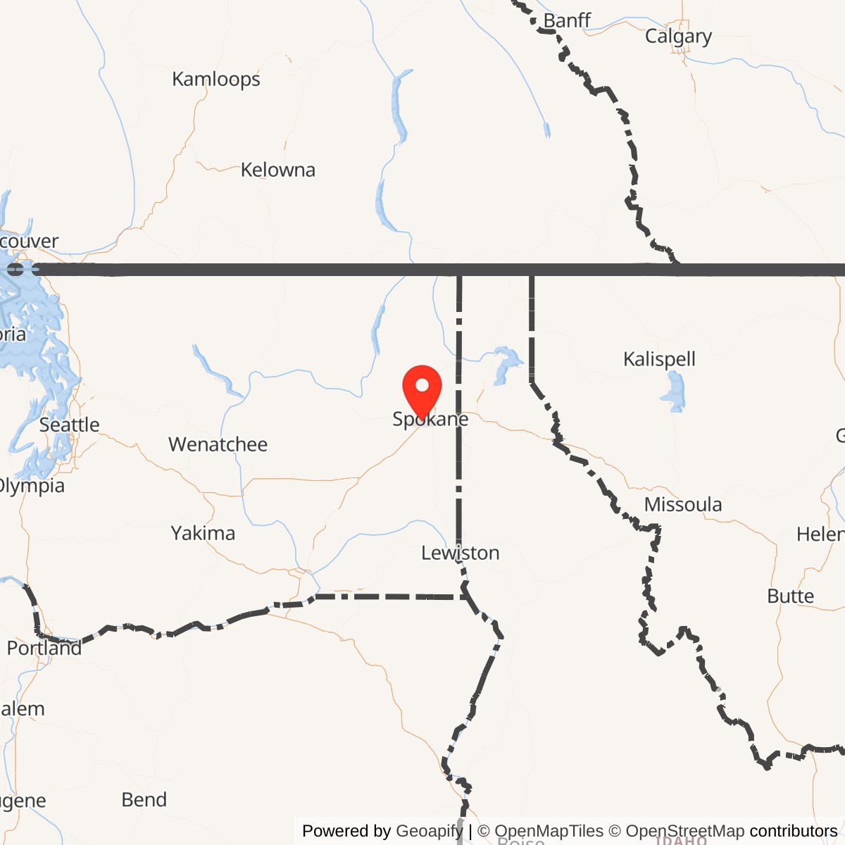 Map showing location of Geiger Army Air Field, Washington