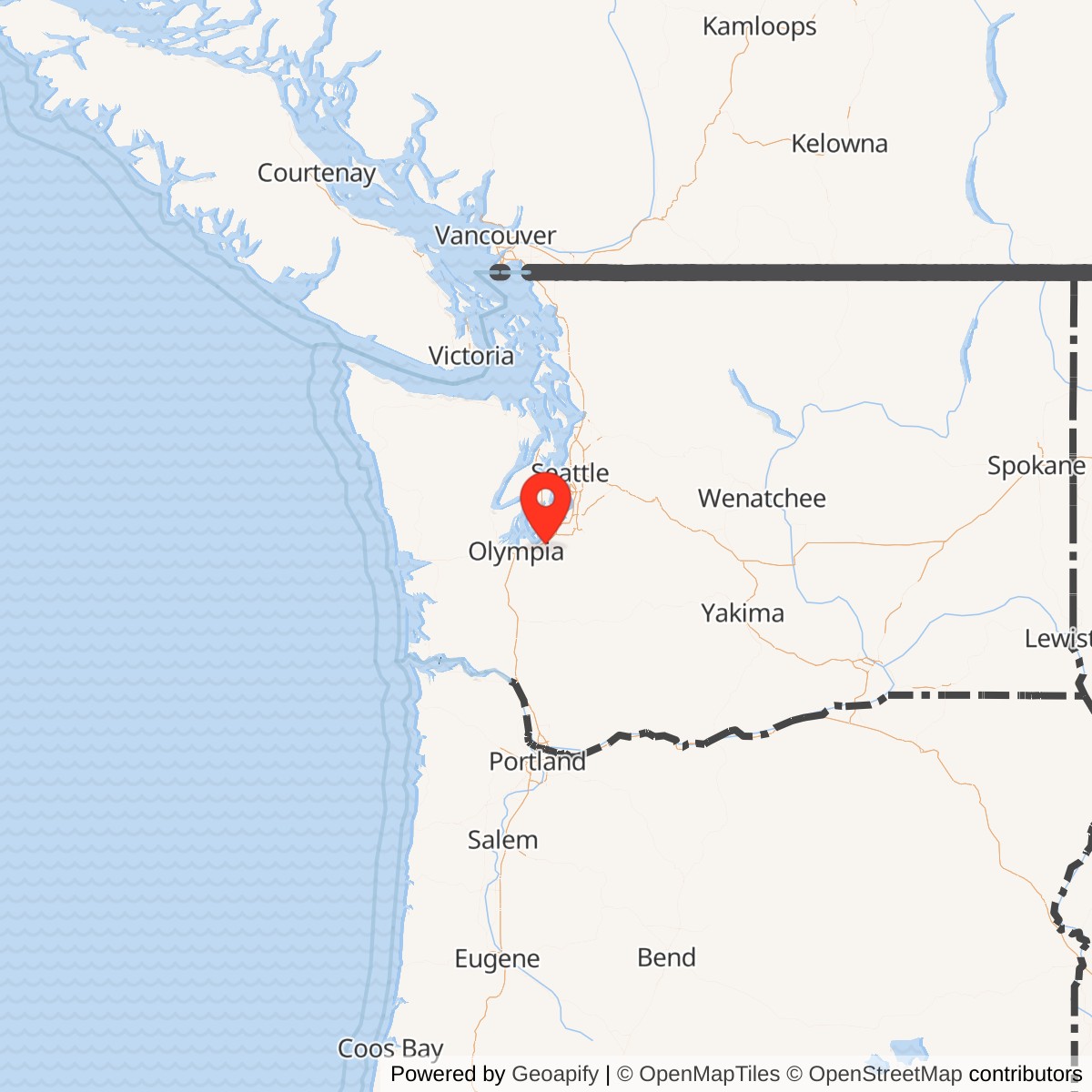 Map showing location of Gray Army Airfield, Washington