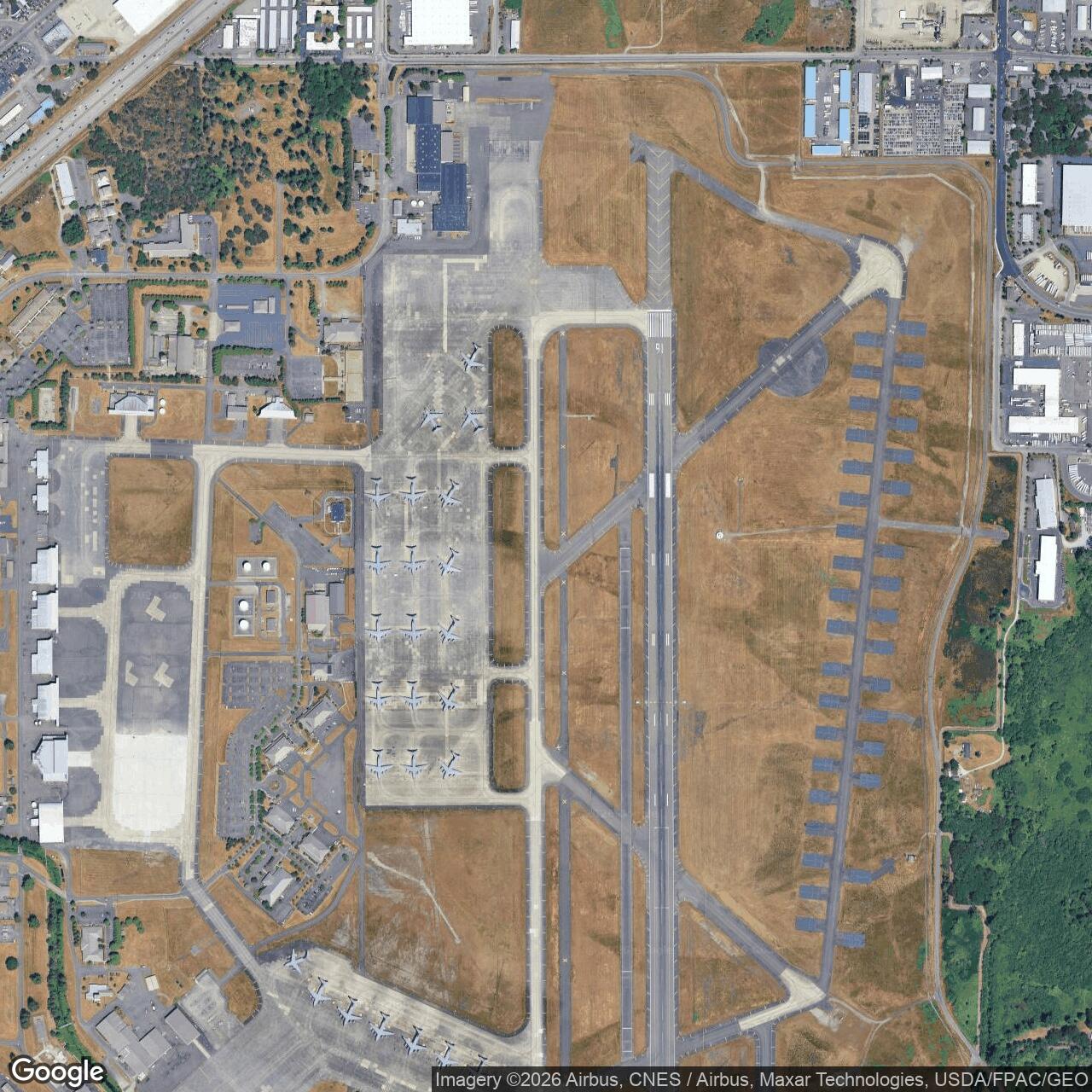 Current Google Satellite Image of McChord Air Force Base, Washington