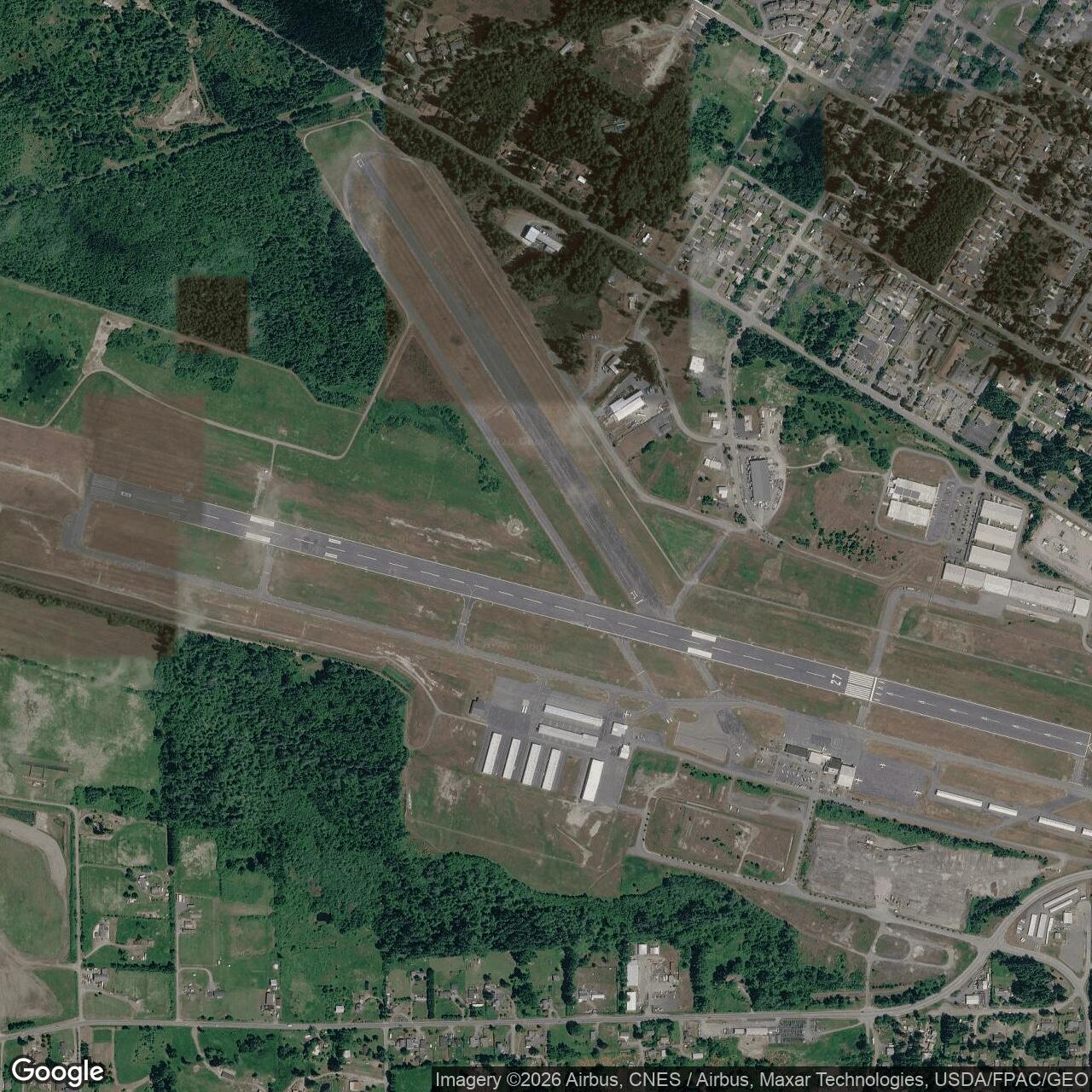 Current Google Satellite Image of Port Angeles Army Air Field, Washington