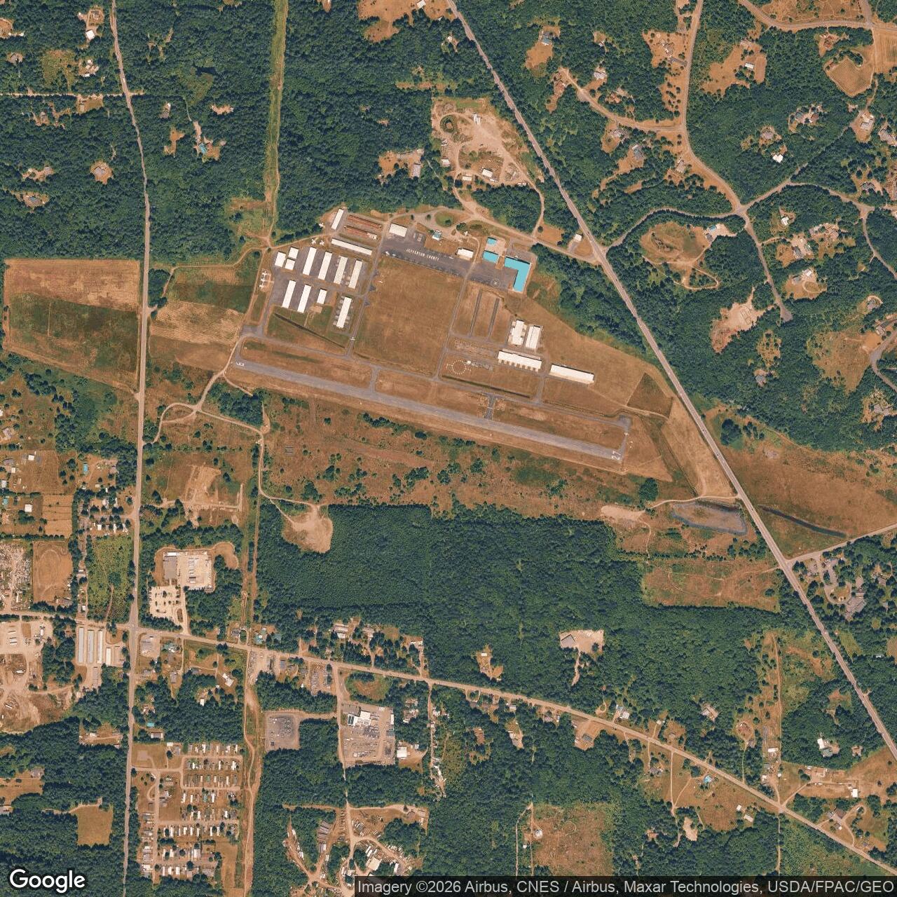 Current Google Satellite Image of Port Townsend Army Air Field, Washington