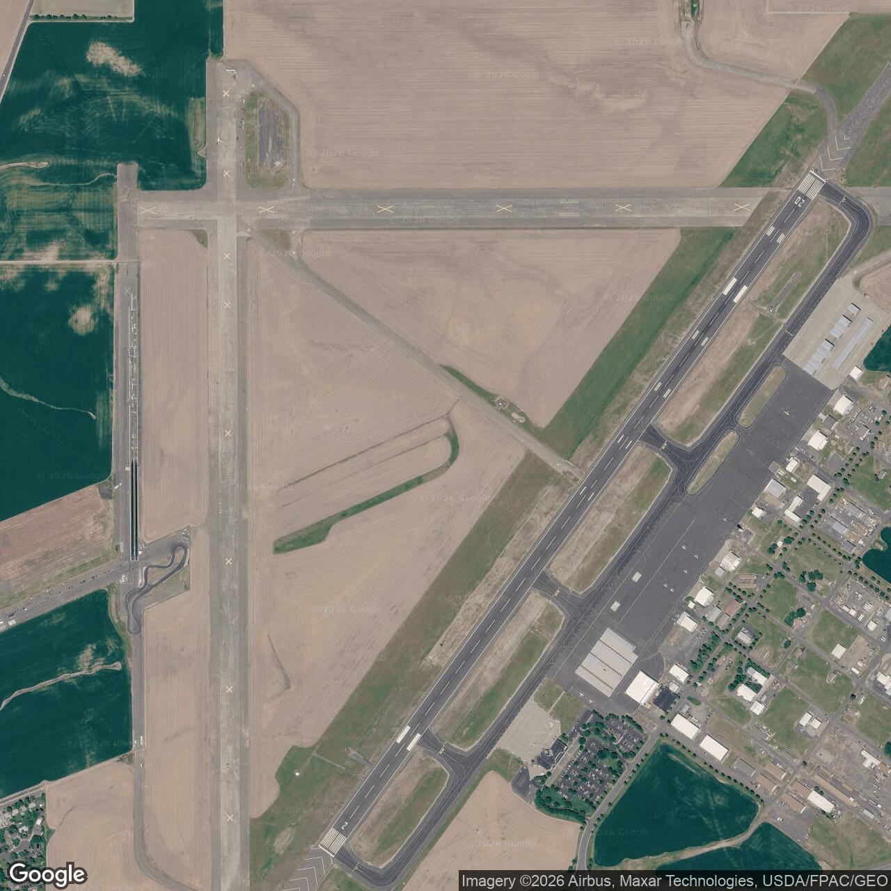 Current Google Satellite Image of Walla Walla Army Air Field, Washington