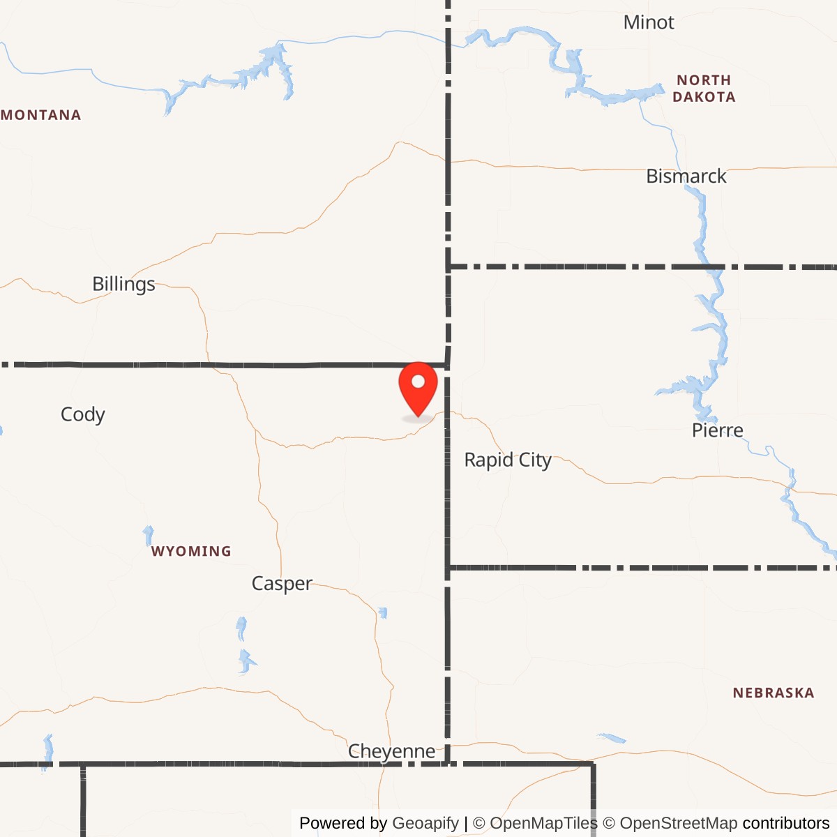 Map showing location of Sundance Air Force Station Radar Site, Wyoming