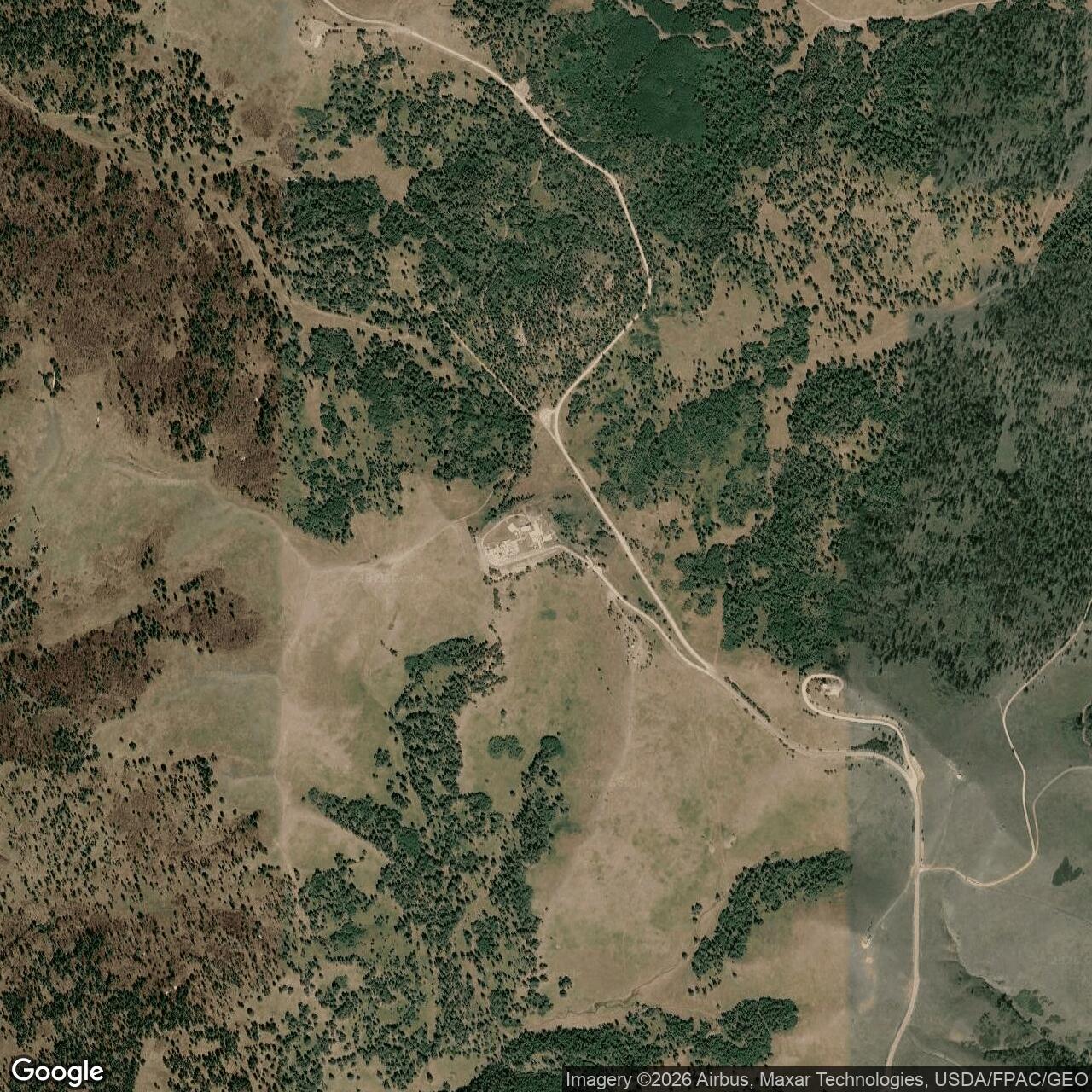 Current Google Satellite Image of Sundance Air Force Station, Wyoming