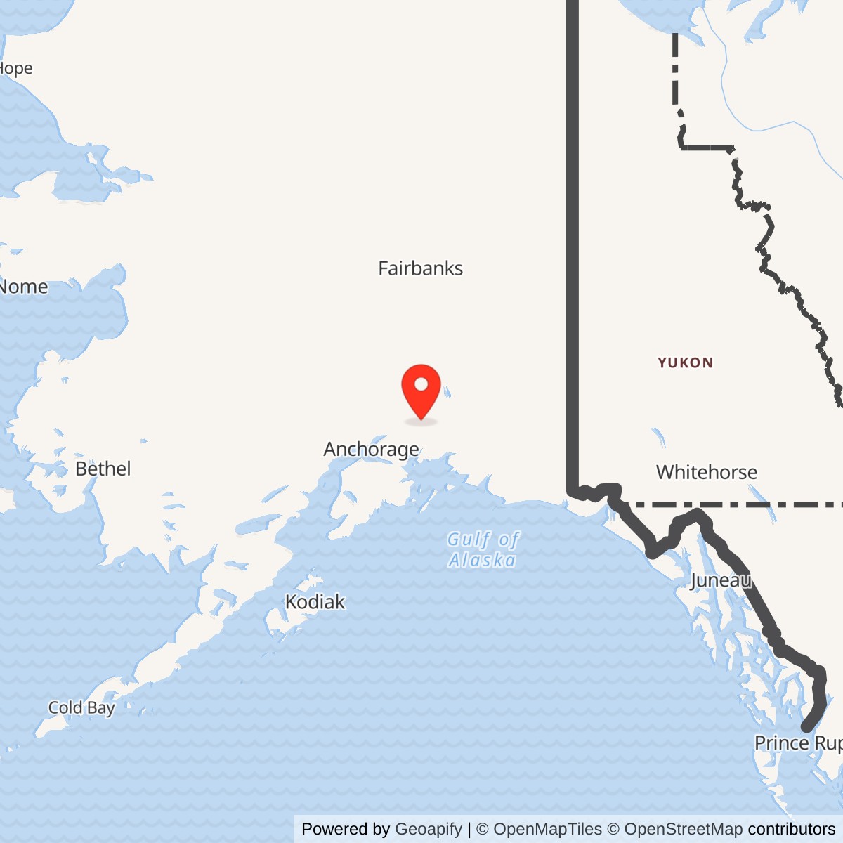 Map showing location of Sheep Mountain Repeater Site, Alaska