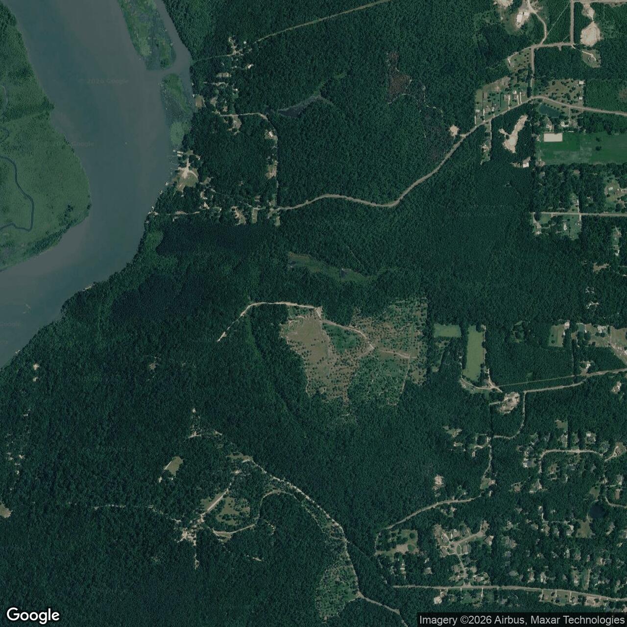 Current Google Satellite Image of Fort Blakeley, Alabama