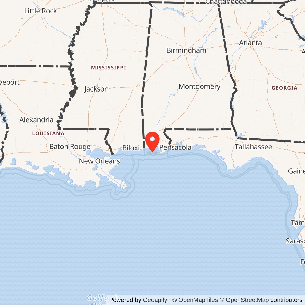 Map showing location of Fort Gaines, Alabama