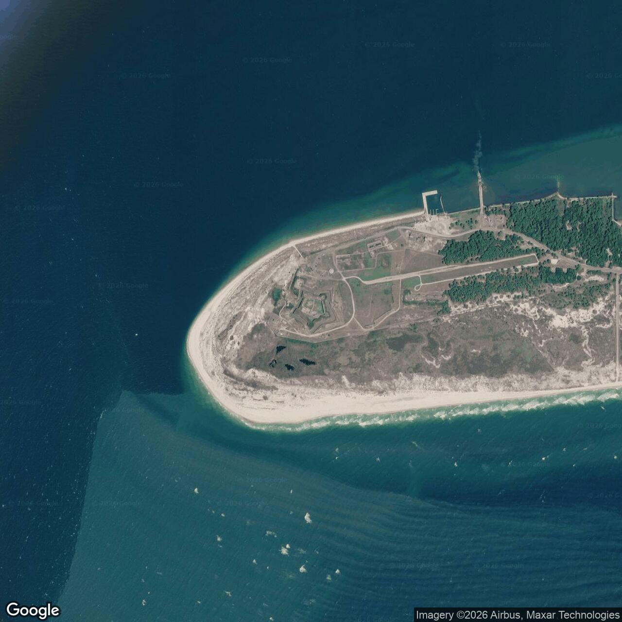 Current Google Satellite Image of Fort Morgan, Alabama