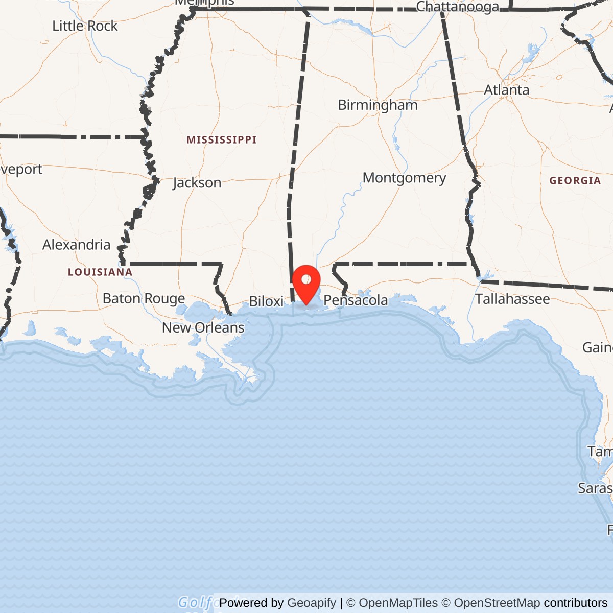 Map showing location of Fort Powell, Alabama