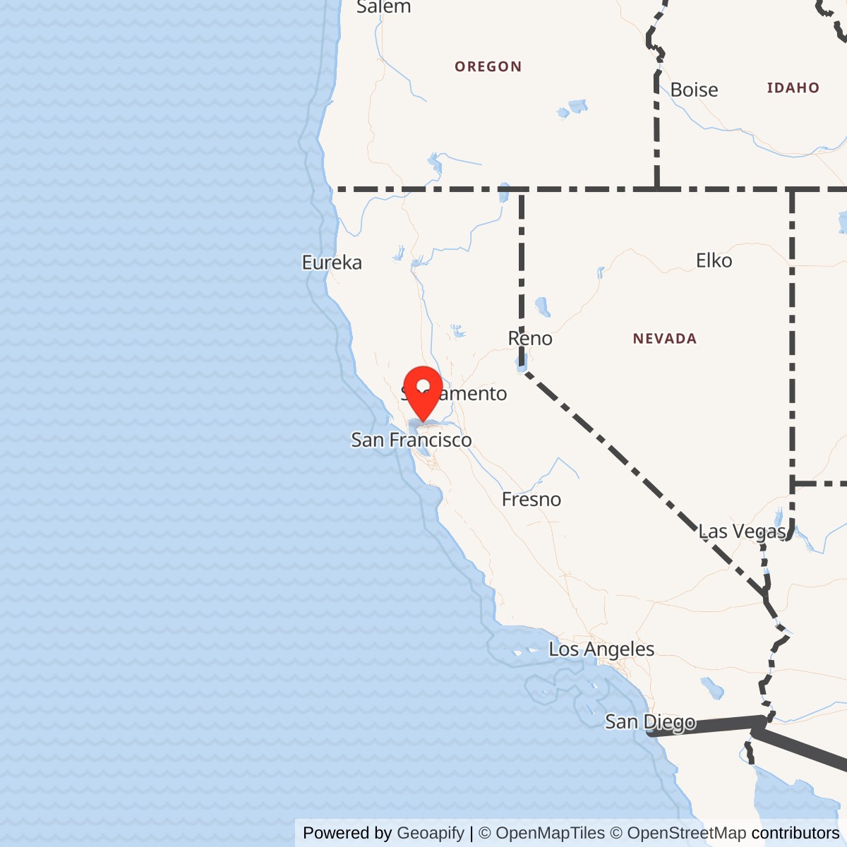 Map showing location of Benicia Arsenal, California