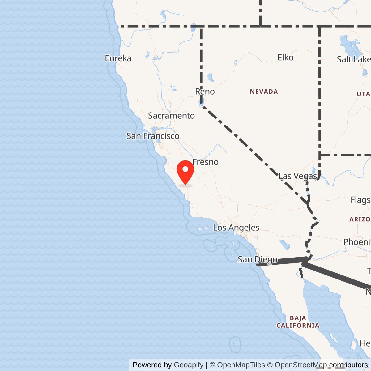 Map showing location of Camp Roberts / Camp Roberts Training Site, California