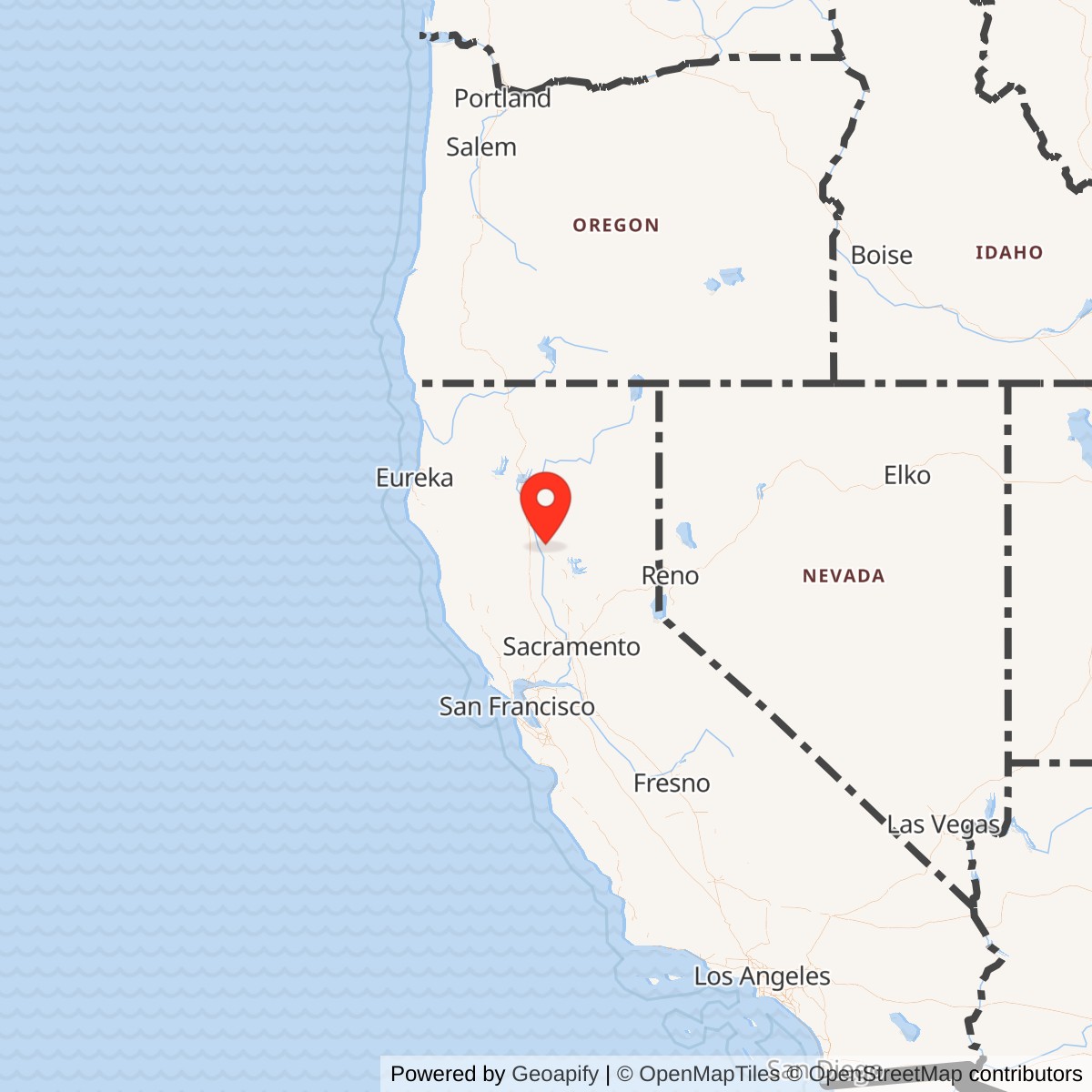 Map showing location of Campbell Auxiliary Field / Chico Auxiliary Field No. 4, California