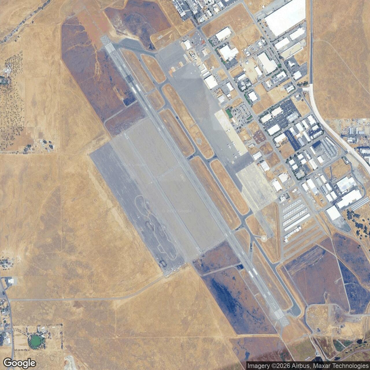 Current Google Satellite Image of Chico Army Airfield, California