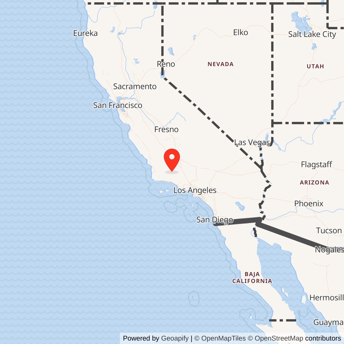 Map showing location of Cuyama Auxiliary Field No. 6 / Cuyama Airport, California