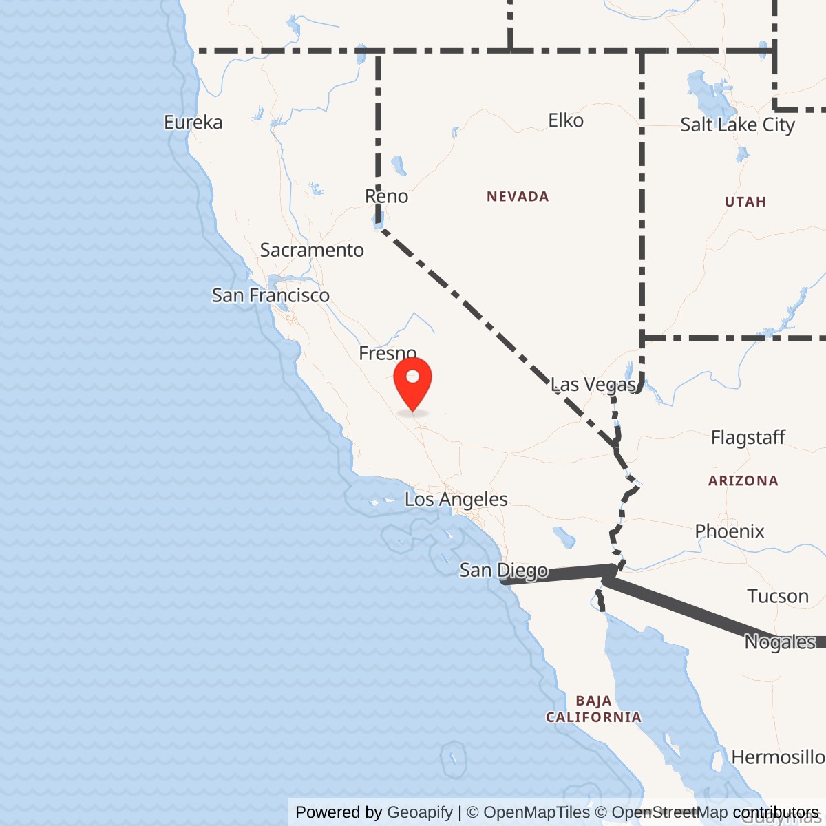 Map showing location of Famoso Auxiliary Field No. 3 / Minter Auxiliary A-3, California