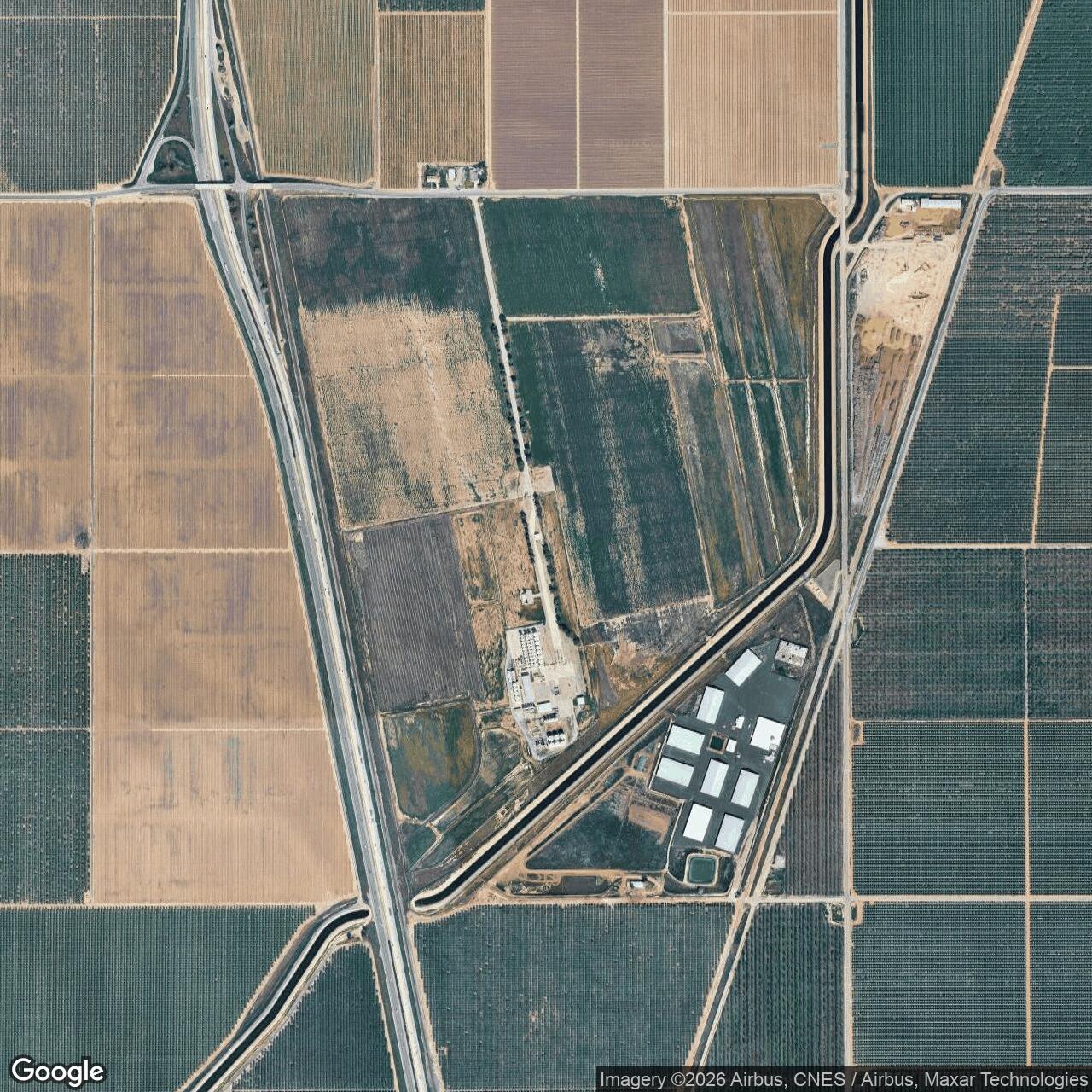 Current Google Satellite Image of Famoso Auxiliary Field No. 3 / Minter Auxiliary A-3, California