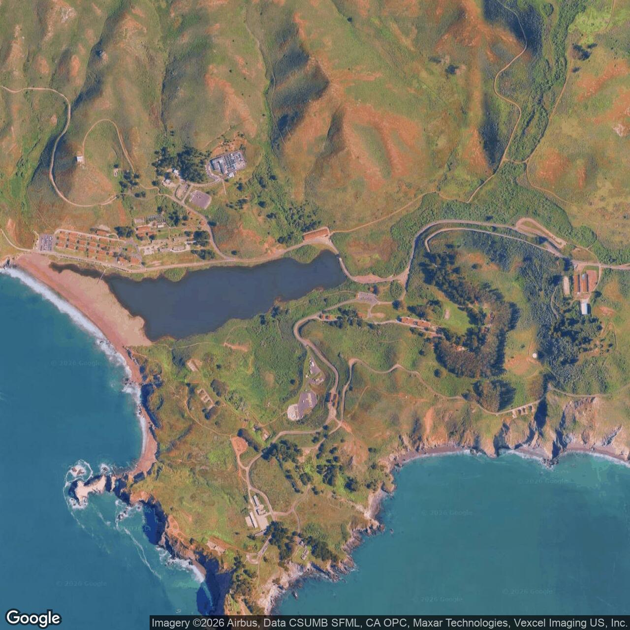 Current Google Satellite Image of Fort Barry, California