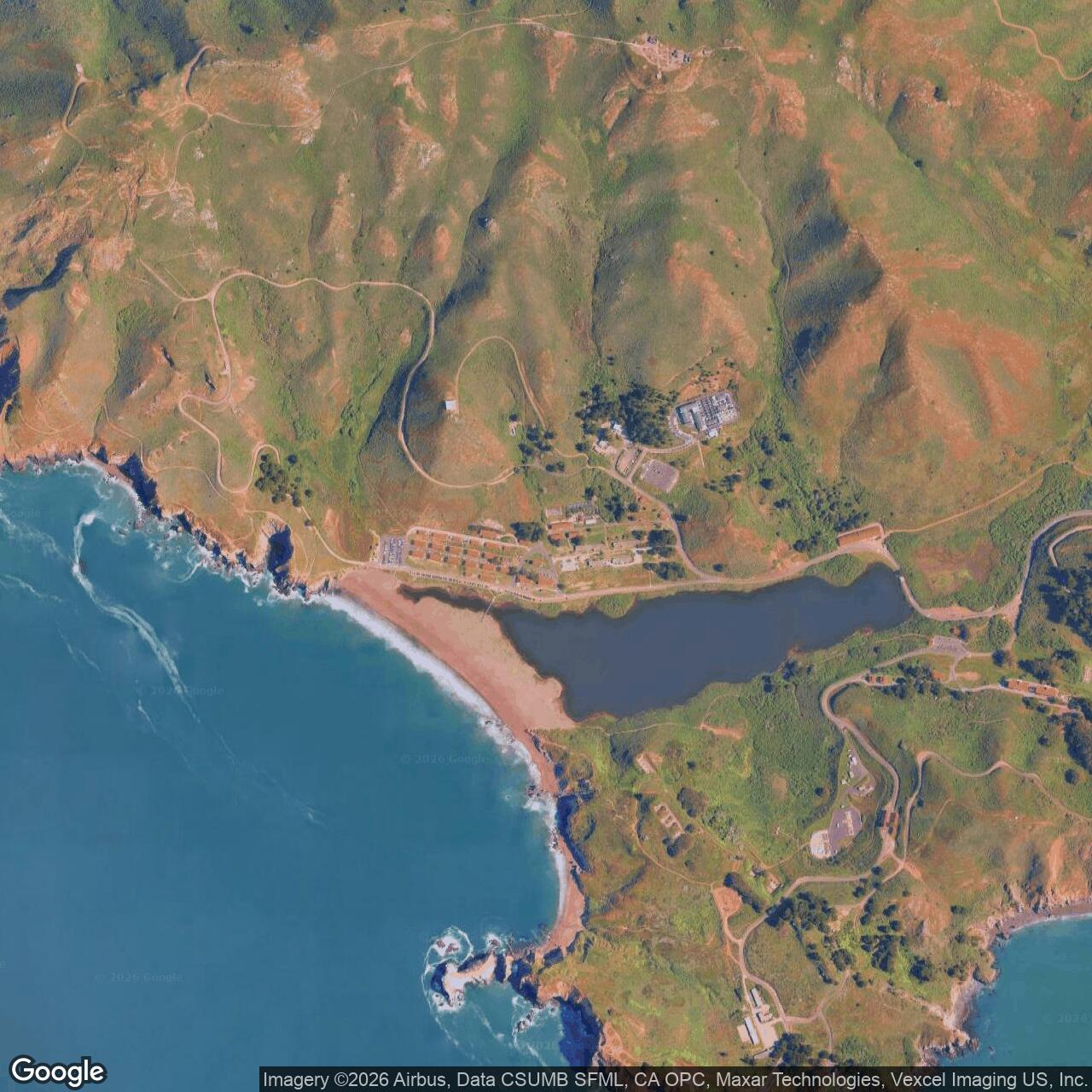 Current Google Satellite Image of Fort Cronkhite, California