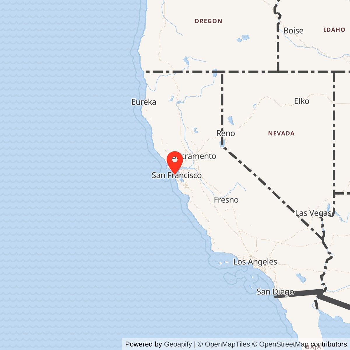 Map showing location of Fort Miley, California