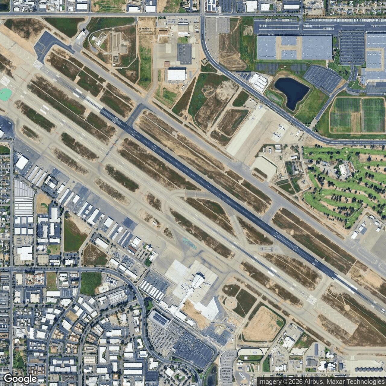 Current Google Satellite Image of Hammer Army Airfield, California