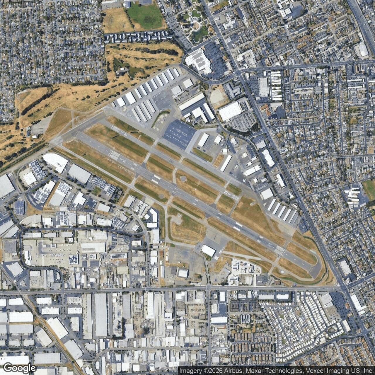Current Google Satellite Image of Hayward Army Air Field, California