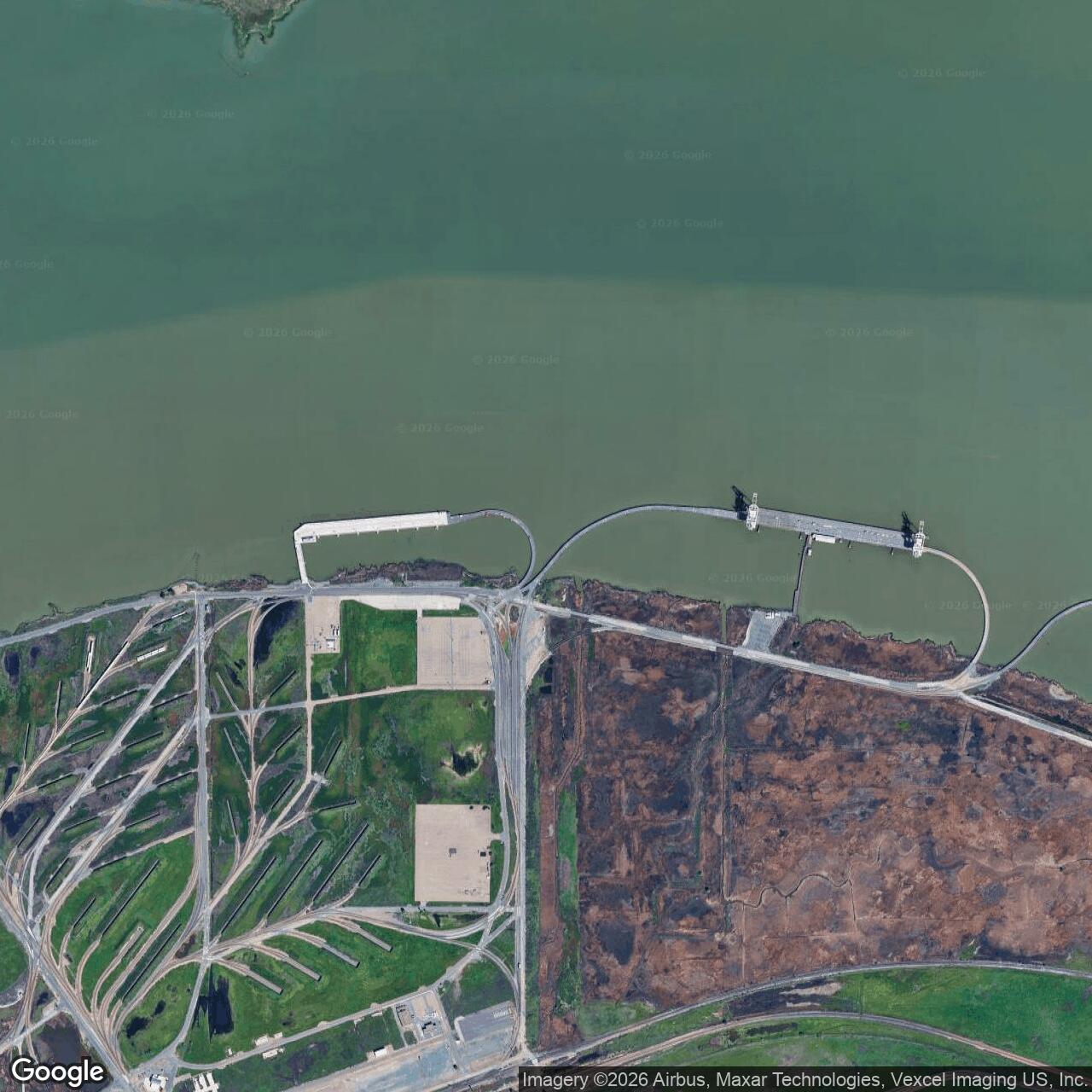 Current Google Satellite Image of Military Ocean Terminal Concord, California