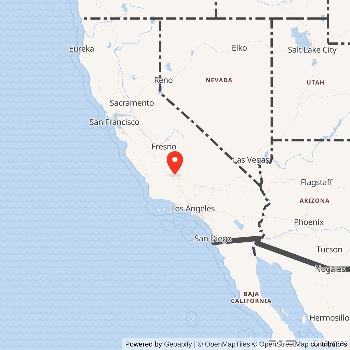 Map showing location of Minter Field, California